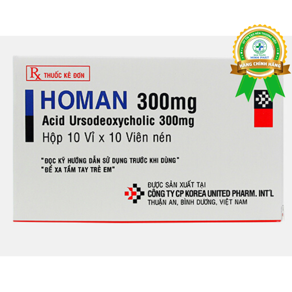 Homan 300mg hỗ trợ trị bệnh lý gan mật (10 vỉ x 10 viên)